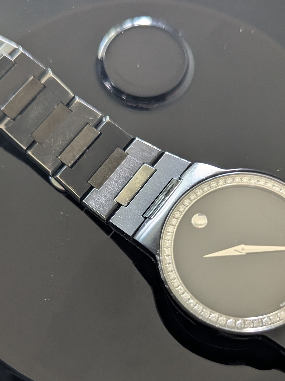 Movado Watch Mens DIAMOND SAFIRO $4995 - Picture 5 of 15